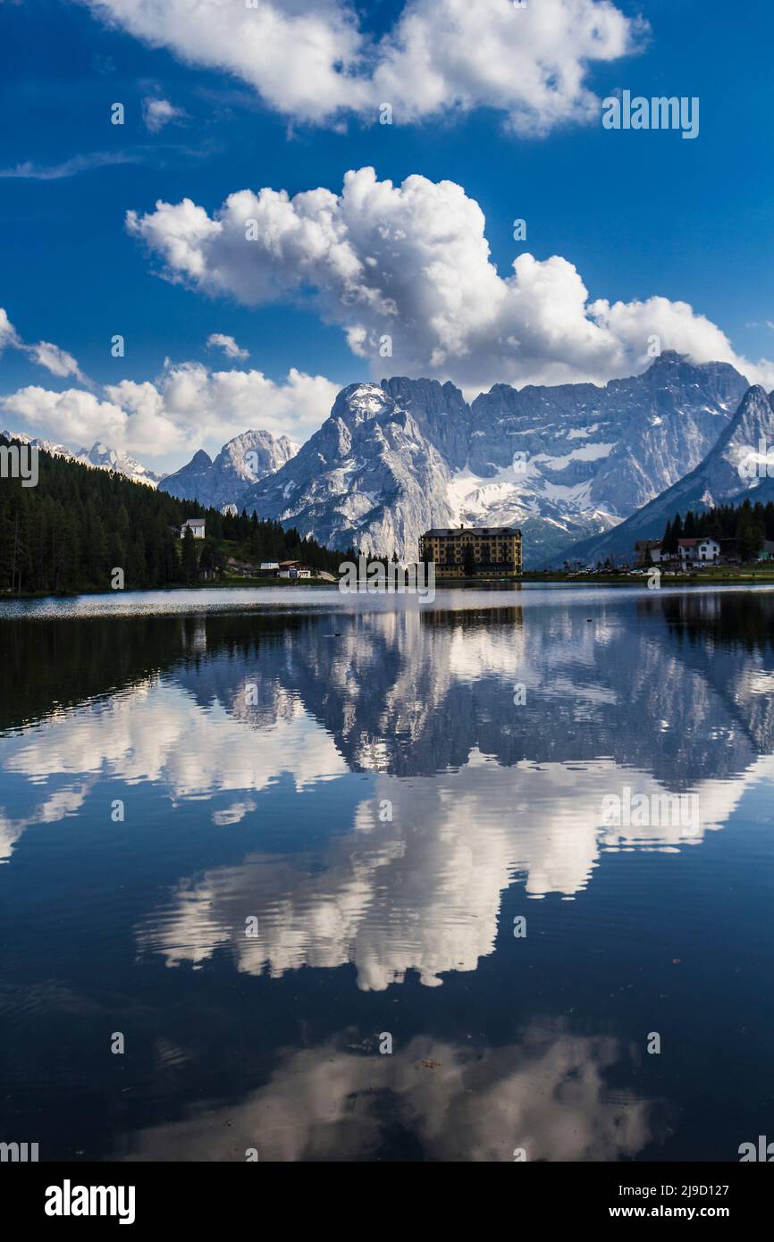 Misurina lake, Dolomiti mountains, Italy Stock Photo