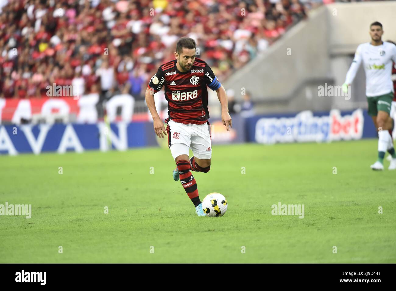 Rio, Brazil - may 21, 2022: Pedro player in match between Flamengo vs Goias by 7th round of Brazilian Championship in Maracana Stadium Stock Photo