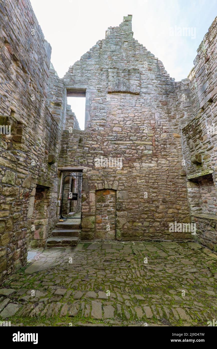 Interior of Craigmillar Castle. Part of Outlander was filmed here. Edinburgh, Scotland, UK Stock Photo