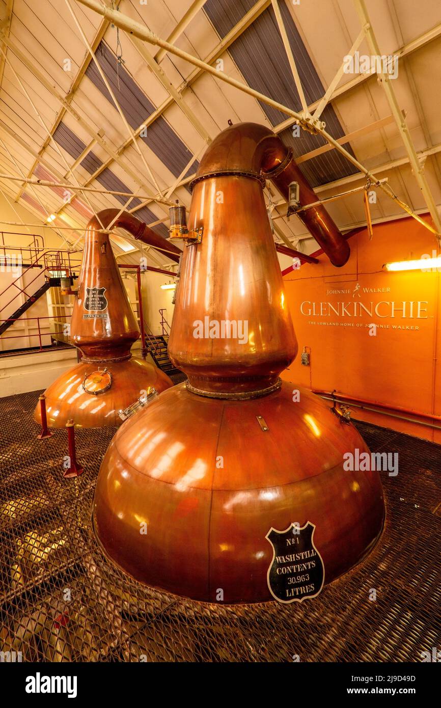 Pot stills for distilling Whisky at Glenkinchie Distillery, Pencaitland