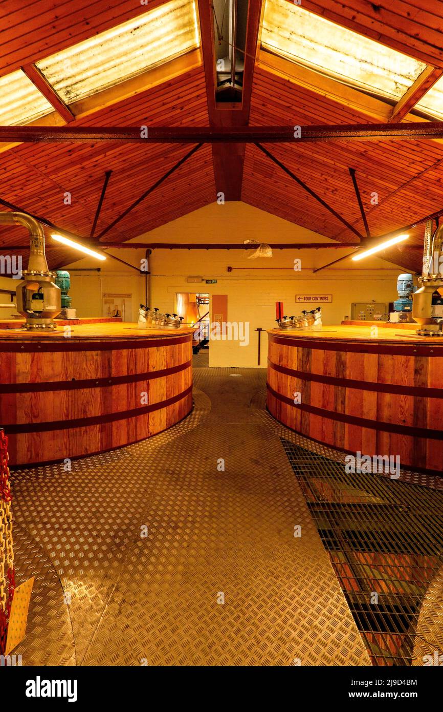 Washback Containers at Glenkinchie Distillery, Pencaitland, East Lothian, Scotland, UK Stock