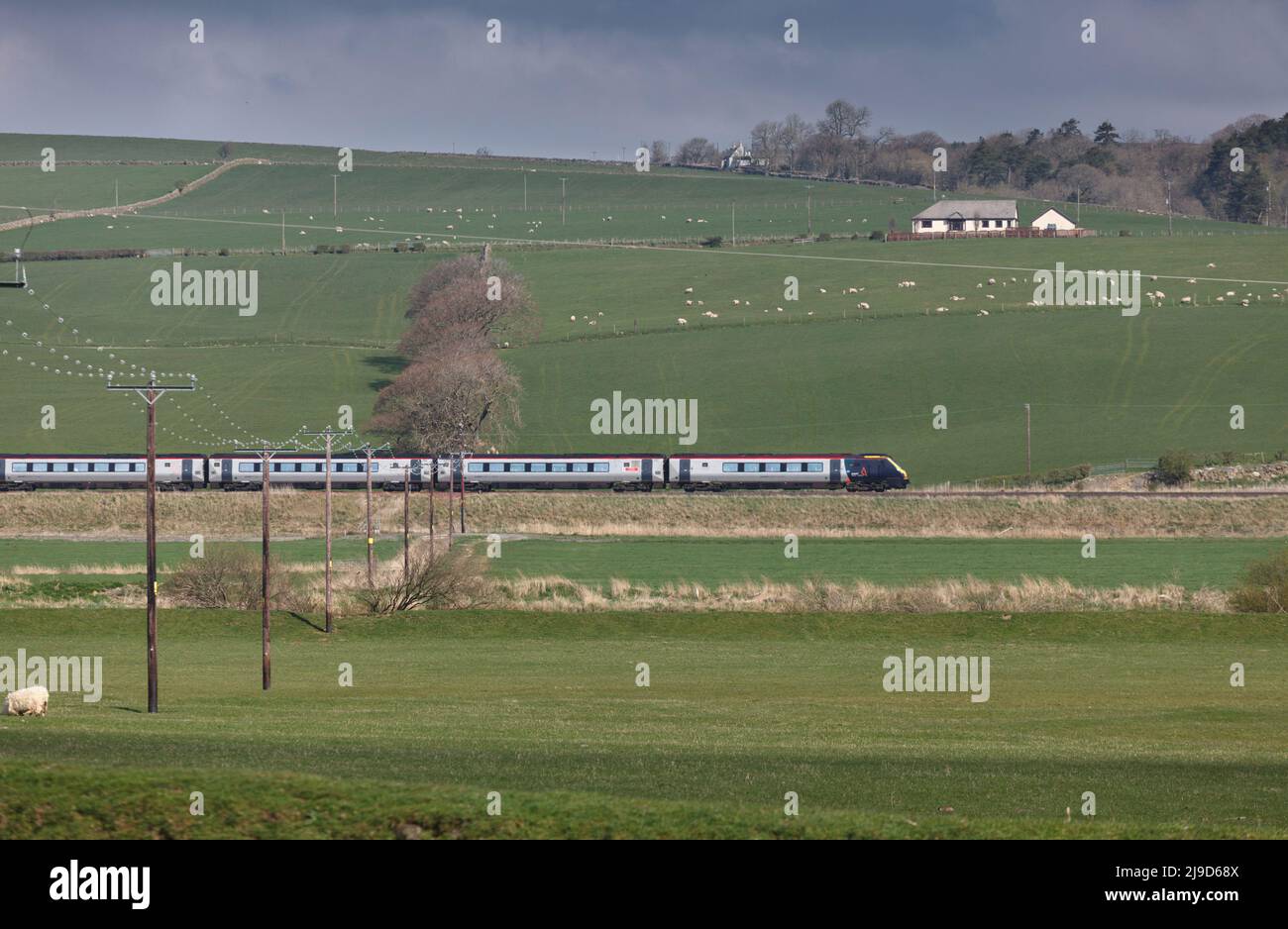 Avanti west coast class 221 voyager train 221116 passing New Cumnock, south west Scotland with a passenger service diverted to to engineering work Stock Photo