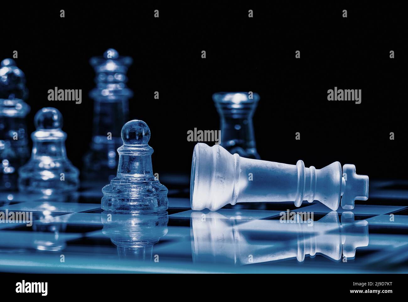 Glass chess, on the black background. Stock images. Close-up view Stock  Photo - Alamy