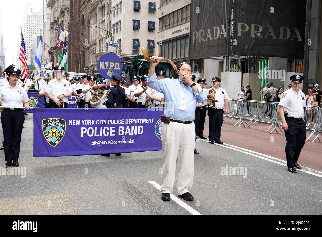 New York, USA. 22nd May, 2022. Blowing of the Shofar during the 2022