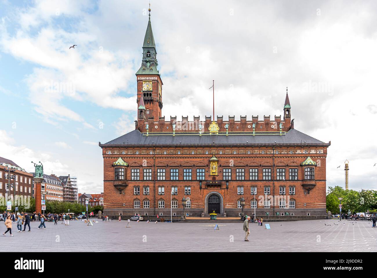 city hall square in Copenhagen, Denmark, May 21, 2022 Stock Photo