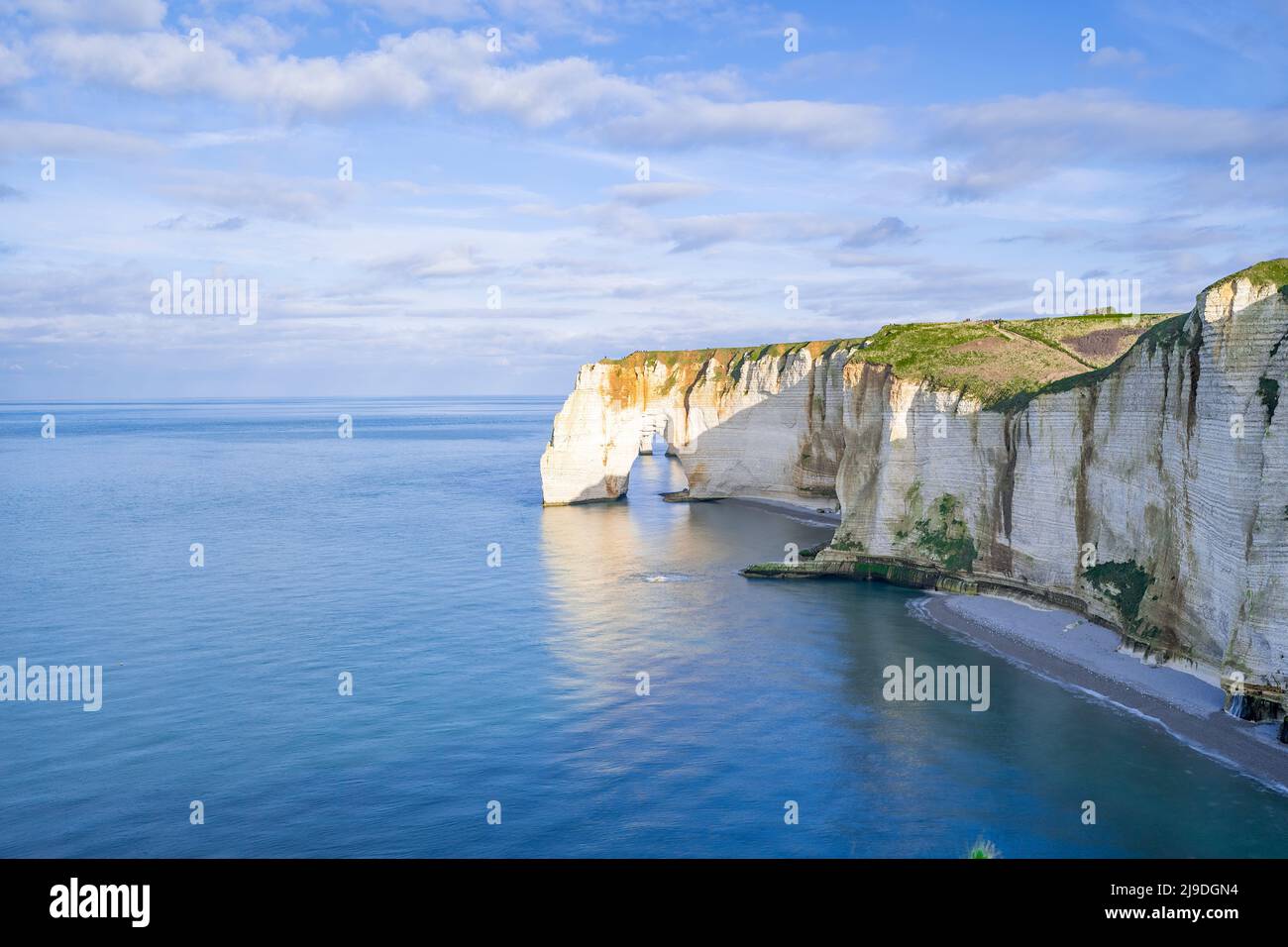 Coastal landscape along the Falaise d'Aval the famous white cliffs of ...