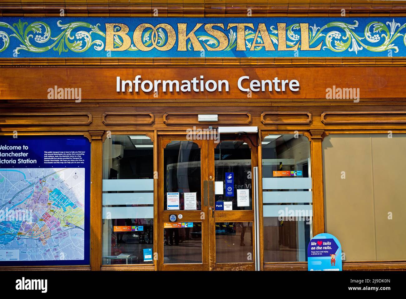 Old Bookstall Sign, Manchester Victoria Railway Station, England Stock Photo
