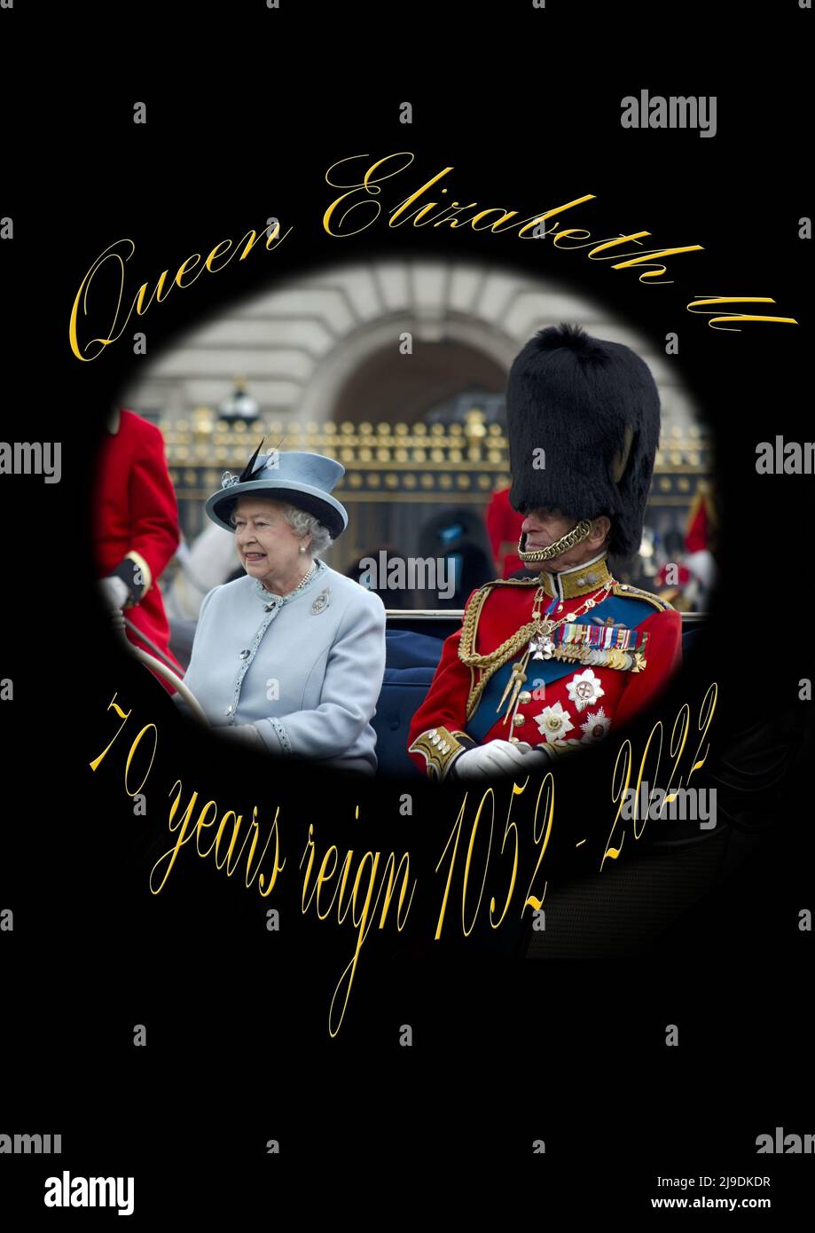 Queen Elizabeth II and Prince Philip  in celebration of the Queen's Platinum Jubilee Stock Photo