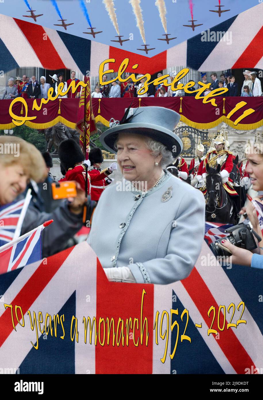 Queen Elizabeth II in Celebration of Platinum Jubilee Stock Photo