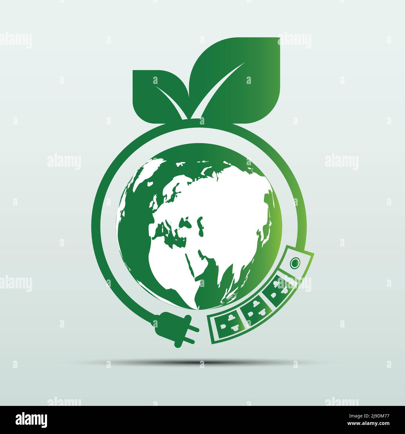 Energy ideas save the world concept Power plug green ecology,Vector ...