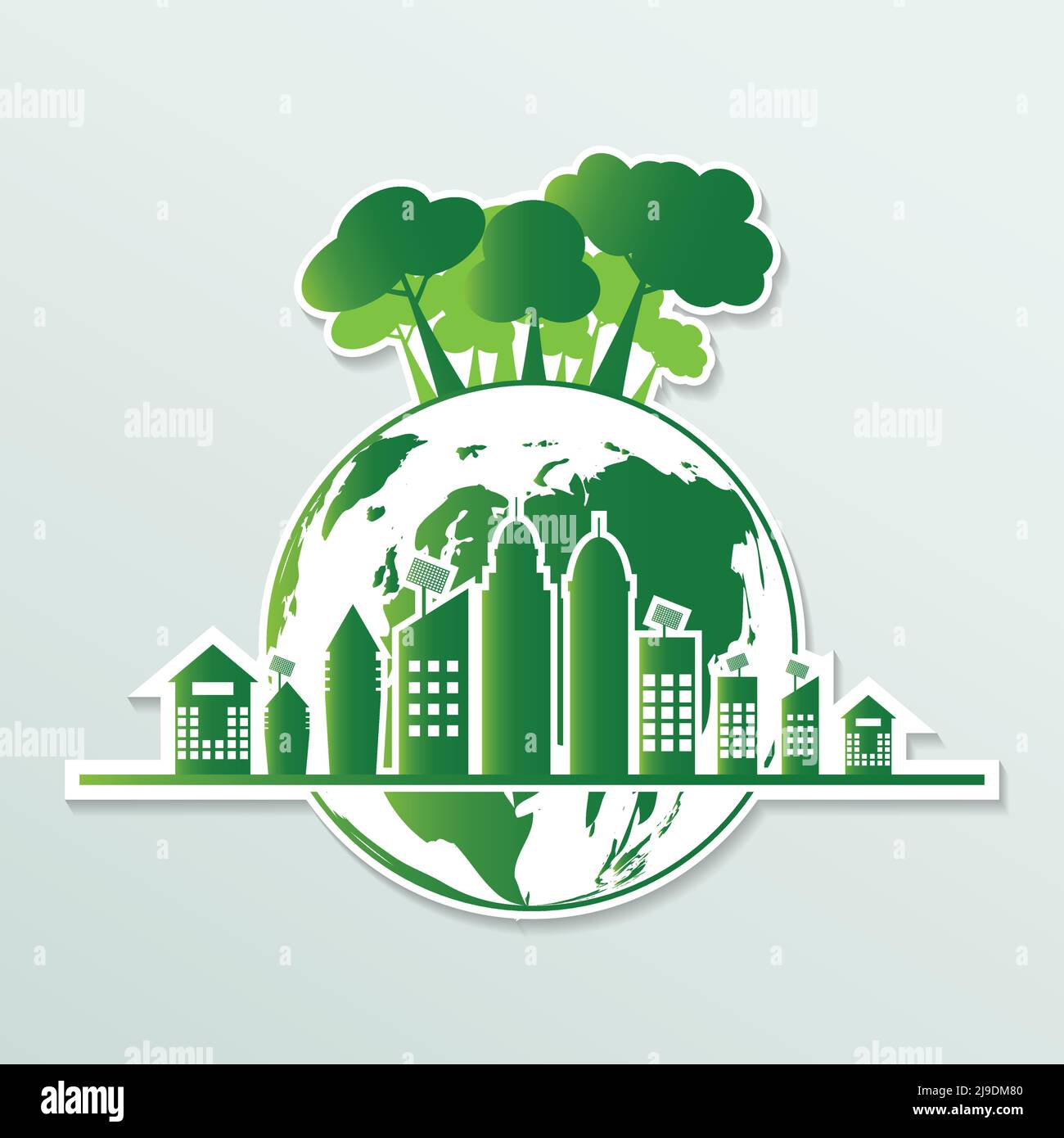 Ecology.Green cities help the world with ecofriendly concept ideas