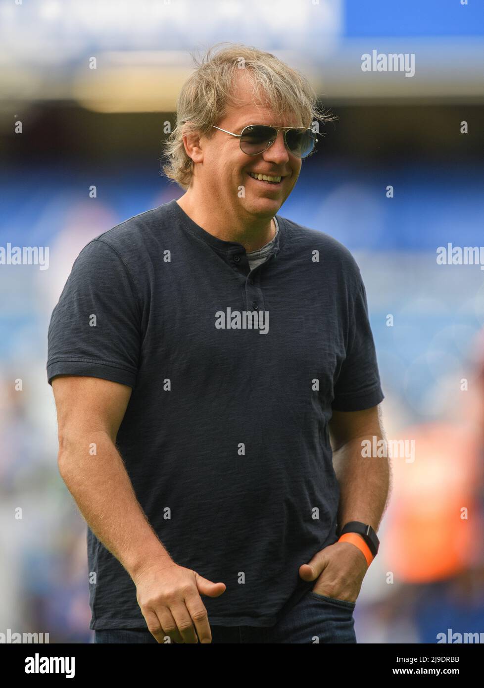 London, UK. 22nd May, 2022. 22 May 2022 - Chelsea v Watford - Premier League - Stamford Bridge New Chelsea owner Todd Boehly walks across the Stamford Bridge pitch. Picture Credit : Credit: Mark Pain/Alamy Live News Stock Photo