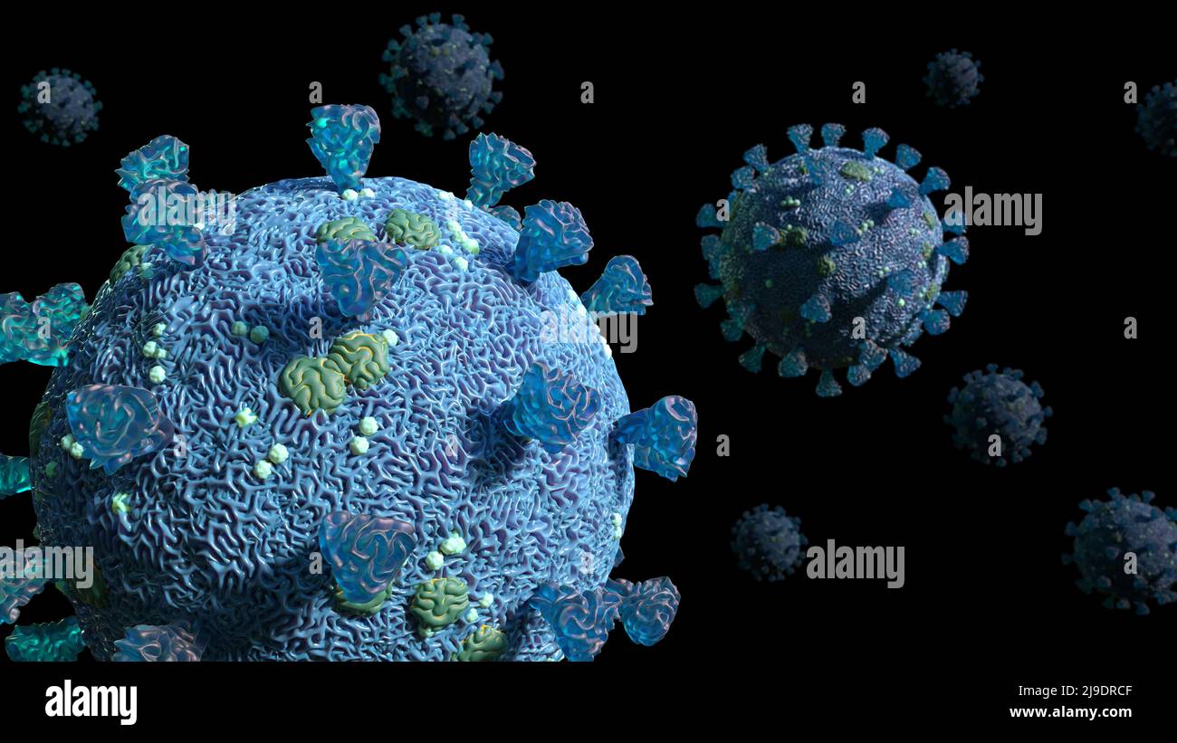 Covid-19 virus, Coronavirus epidemic,  health threatening influenza virus Stock Photo