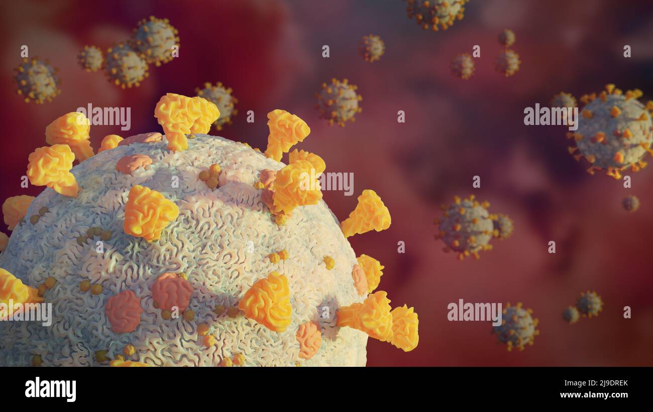 Covid-19 virus, Coronavirus epidemic,  health threatening influenza virus Stock Photo