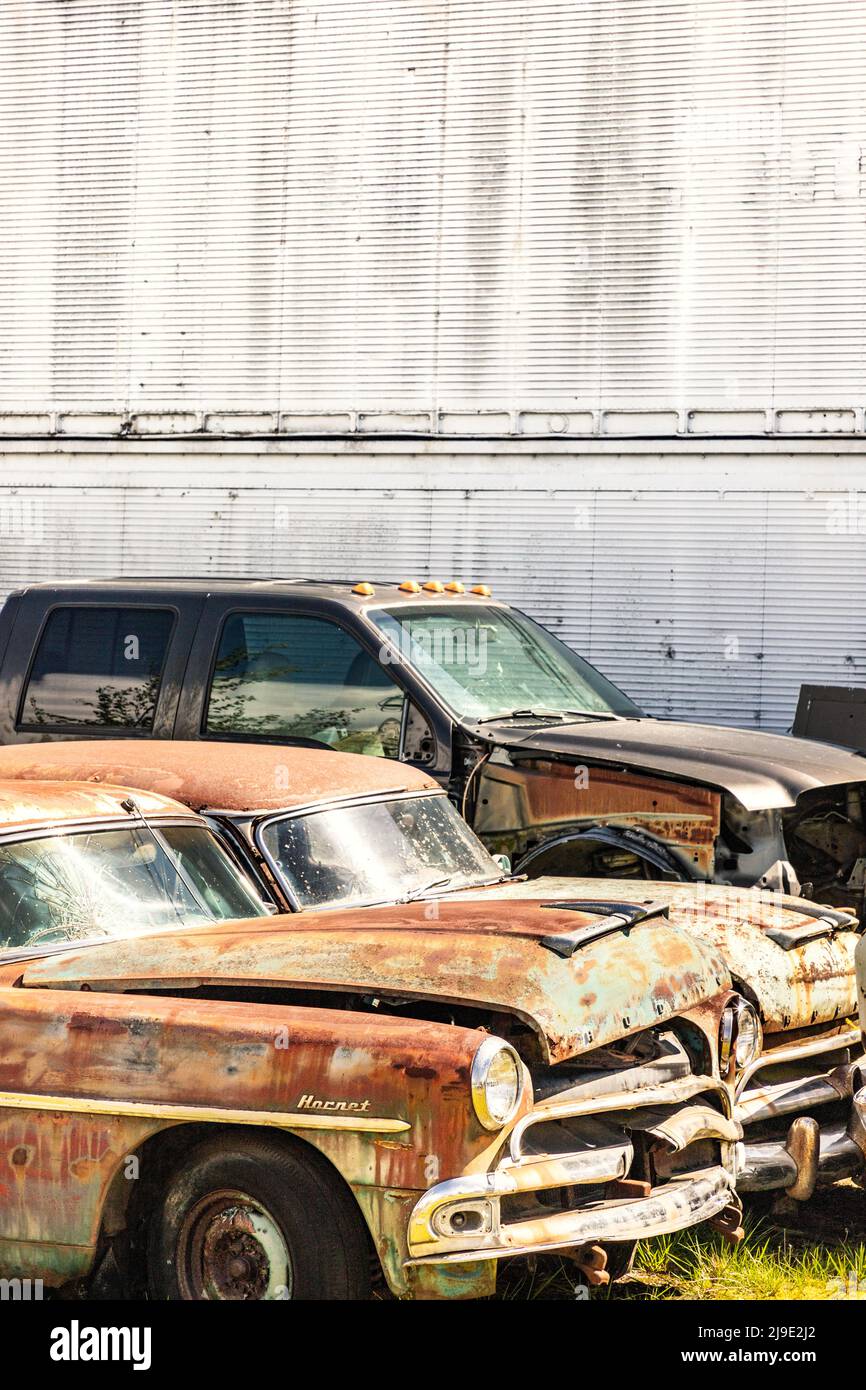Mt. Vernon, WA USA 05/07/2022 Old Hudson Sedan Car Parked