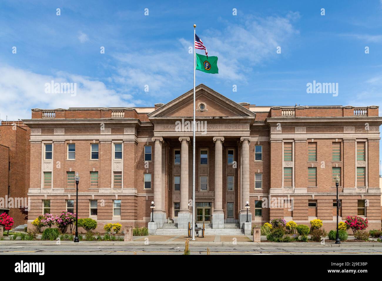 Mt. Vernon, WA - USA - 05/07/2022: Exterior of the Skagit County Court house Stock Photo
