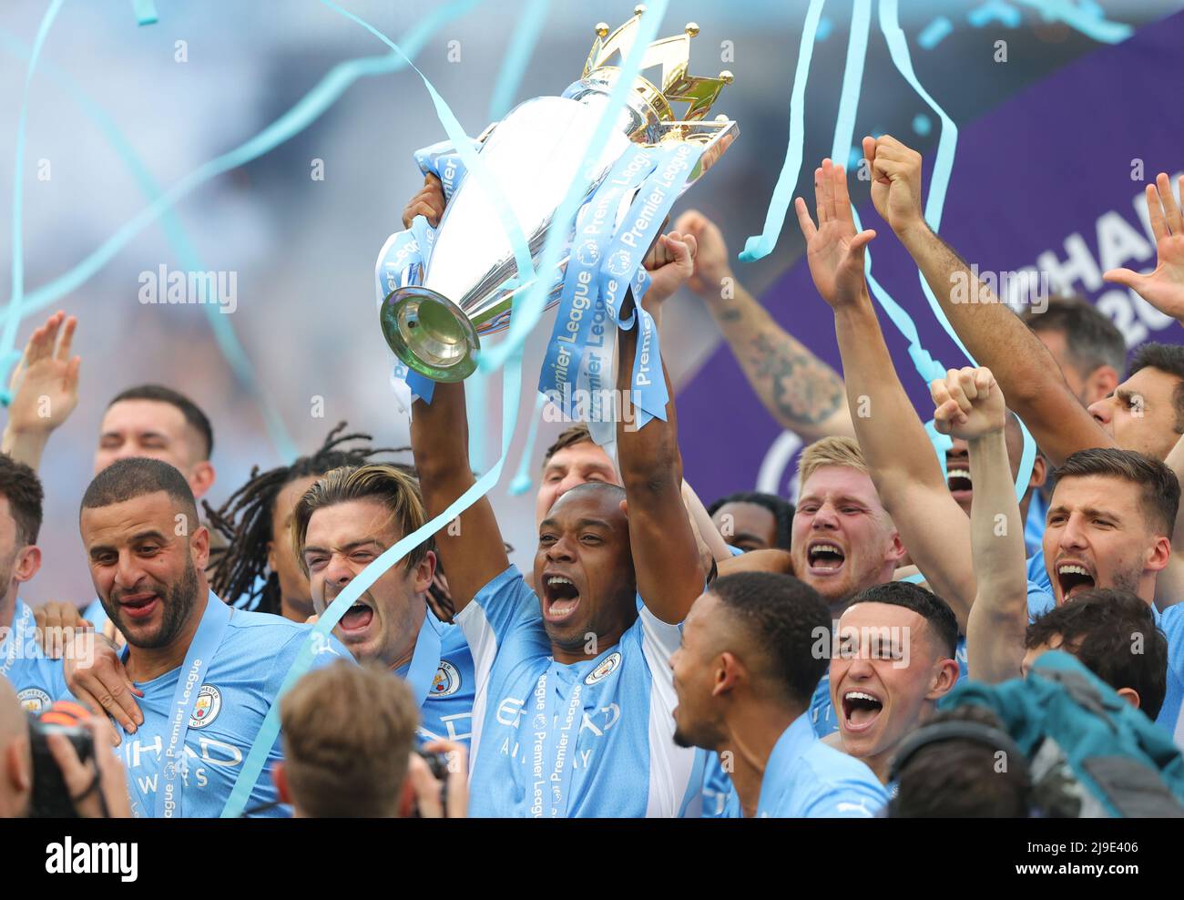 Manchester, UK. 23rd May, 2022. Fernandinho (C) of Manchester City ...