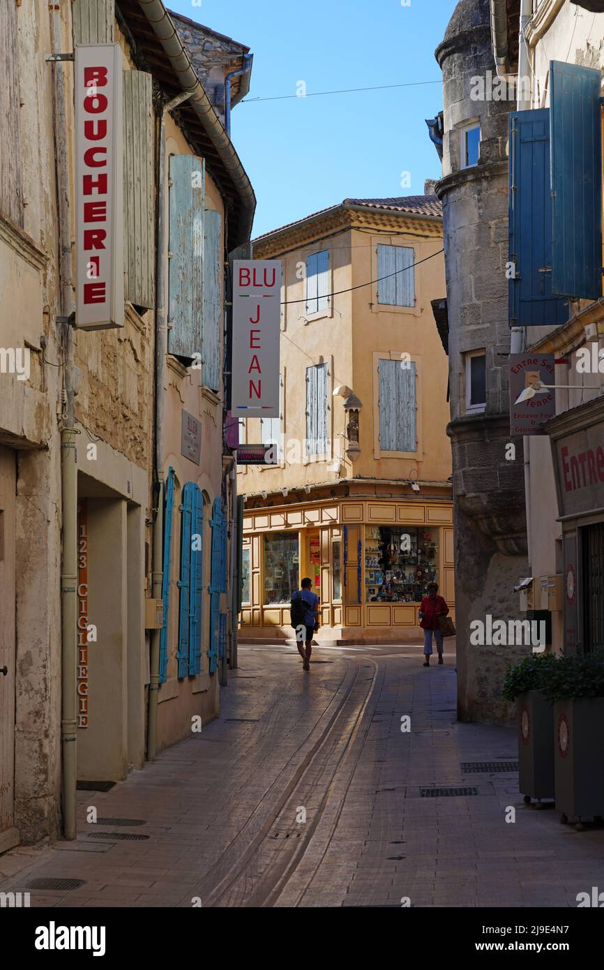 SAINT-REMY-DE-PROVENCE, FRANCE -30 JUN 2021- Street view of the ...