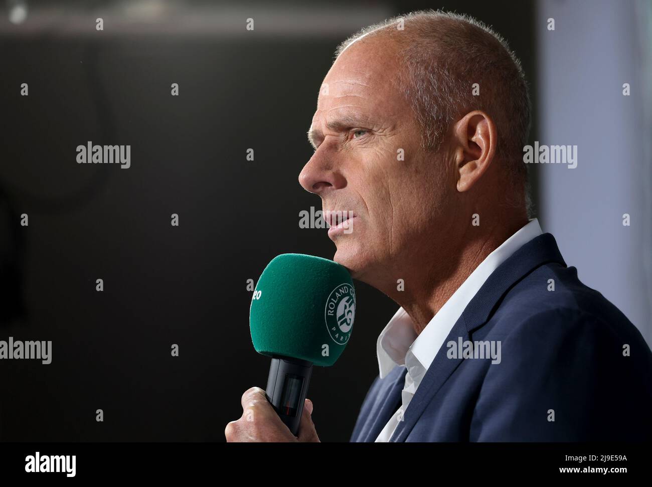 Guy Forget comments for Amazon Prime Video day 1 of the French Open 2022, a tennis Grand Slam tournament on May 22, 2022 at Roland-Garros stadium in Paris, France - Photo Jean Catuffe / DPPI Stock Photo