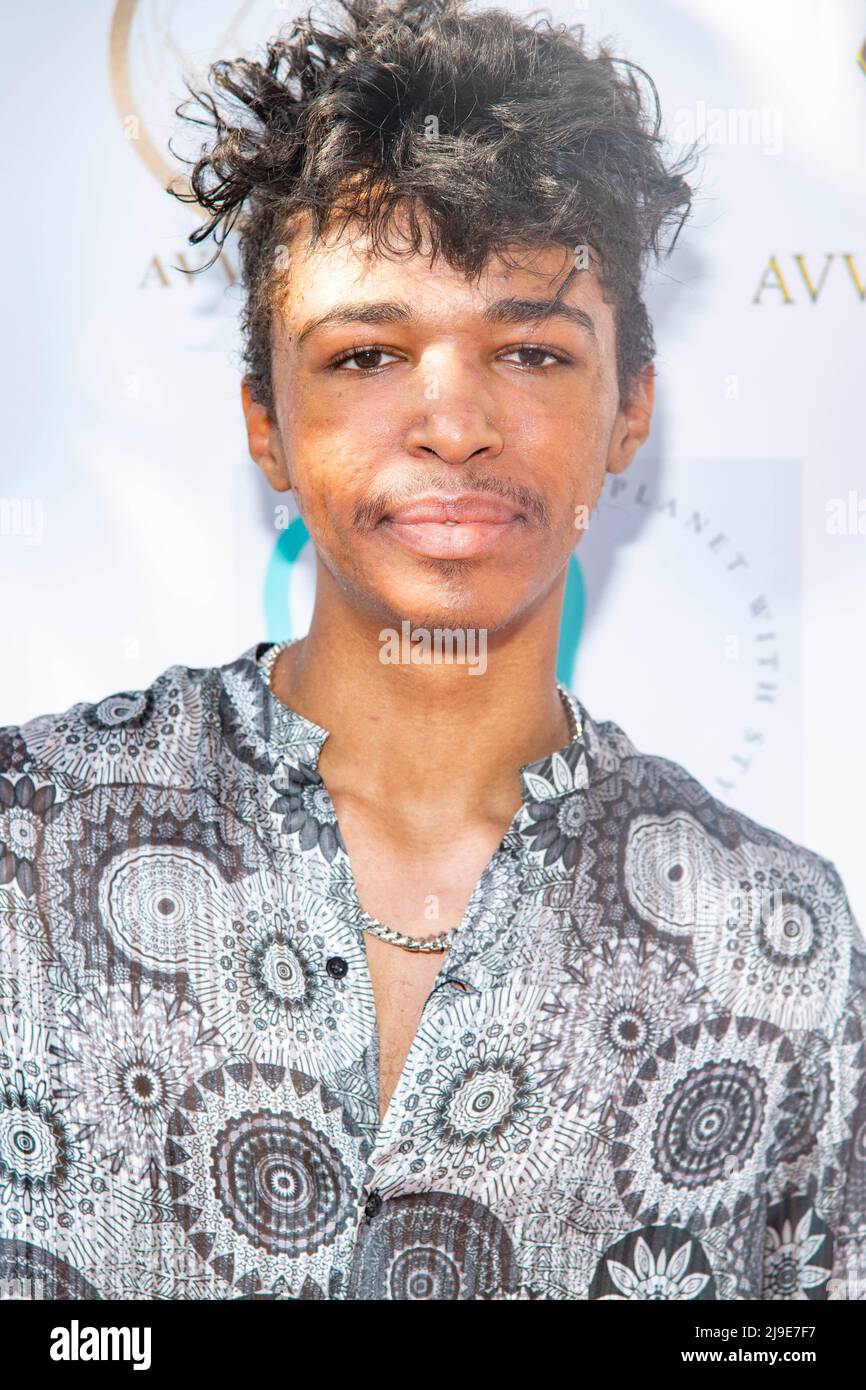 Malibu, California, USA. 21st May, 2022. Trace Austin attends The Launch of the Justice ForOM Summit series and Ecovvear Fashion Show at Marwah Estate, Malibu, CA on May 21, 2022 Credit: Eugene Powers/Alamy Live News Stock Photo