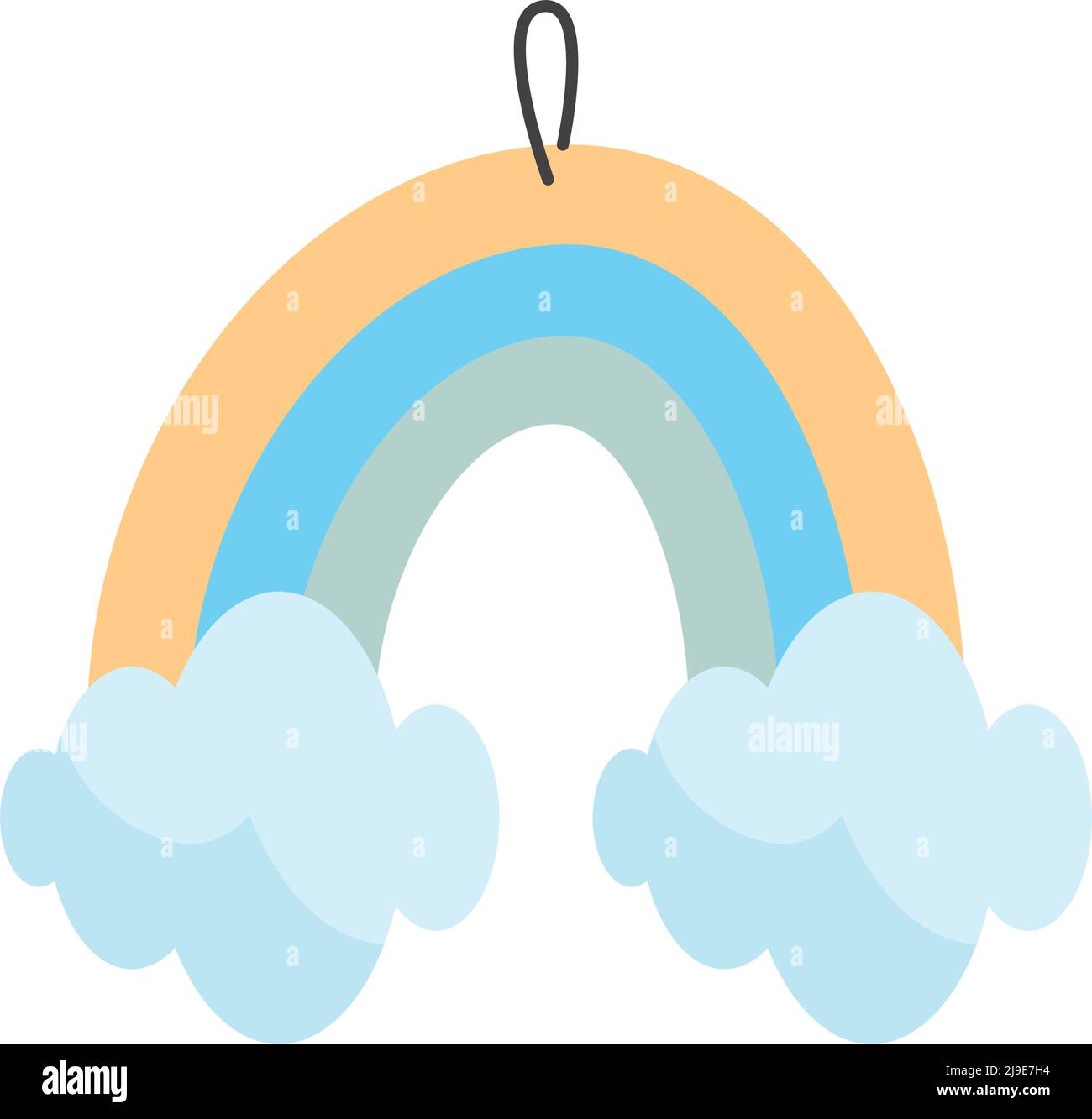 rainbow with clouds isolated icon Stock Vector Image & Art - Alamy