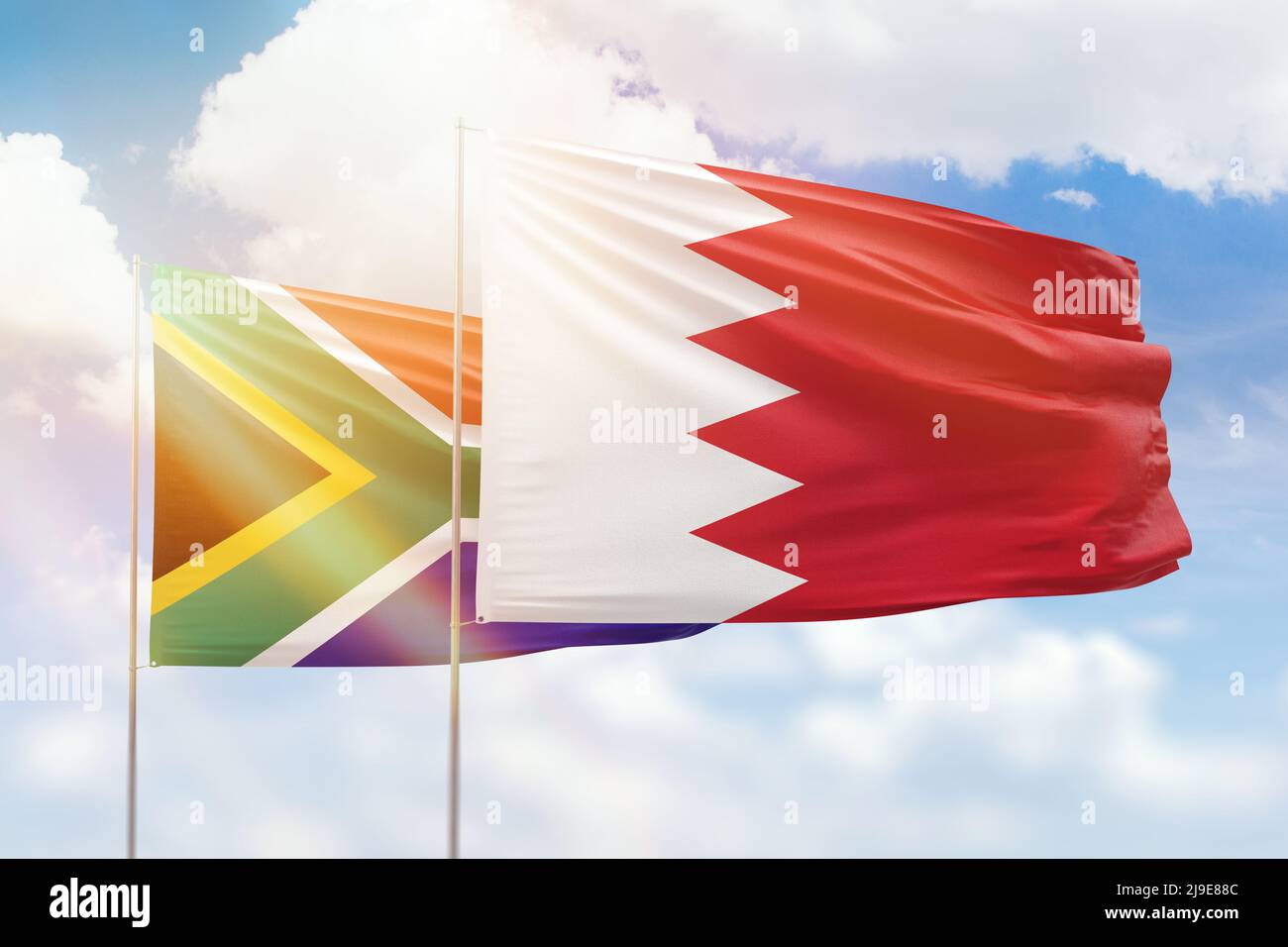 Sunny Blue Sky And Flags Of Bahrain And South Africa Stock Photo Alamy sunny-blue-sky-and-flags-of-bahrain-and-south-africa-stock-photo-alamy