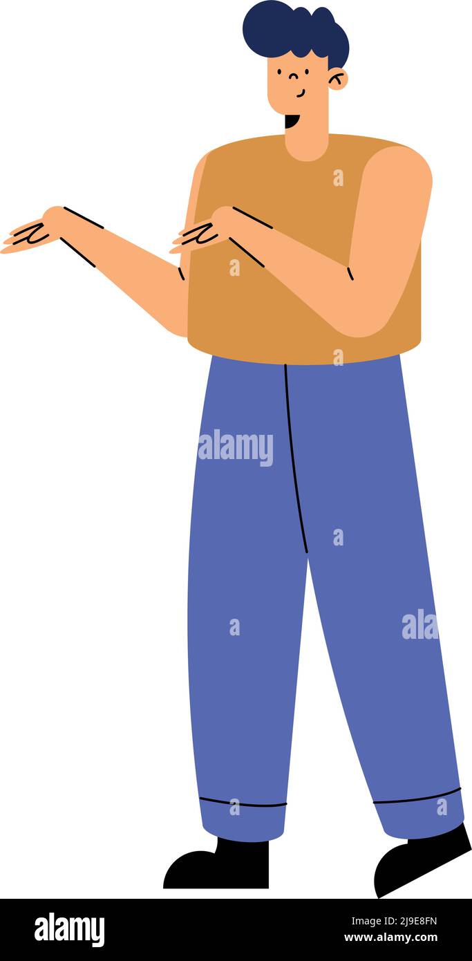 man homeless character asking for help Stock Vector