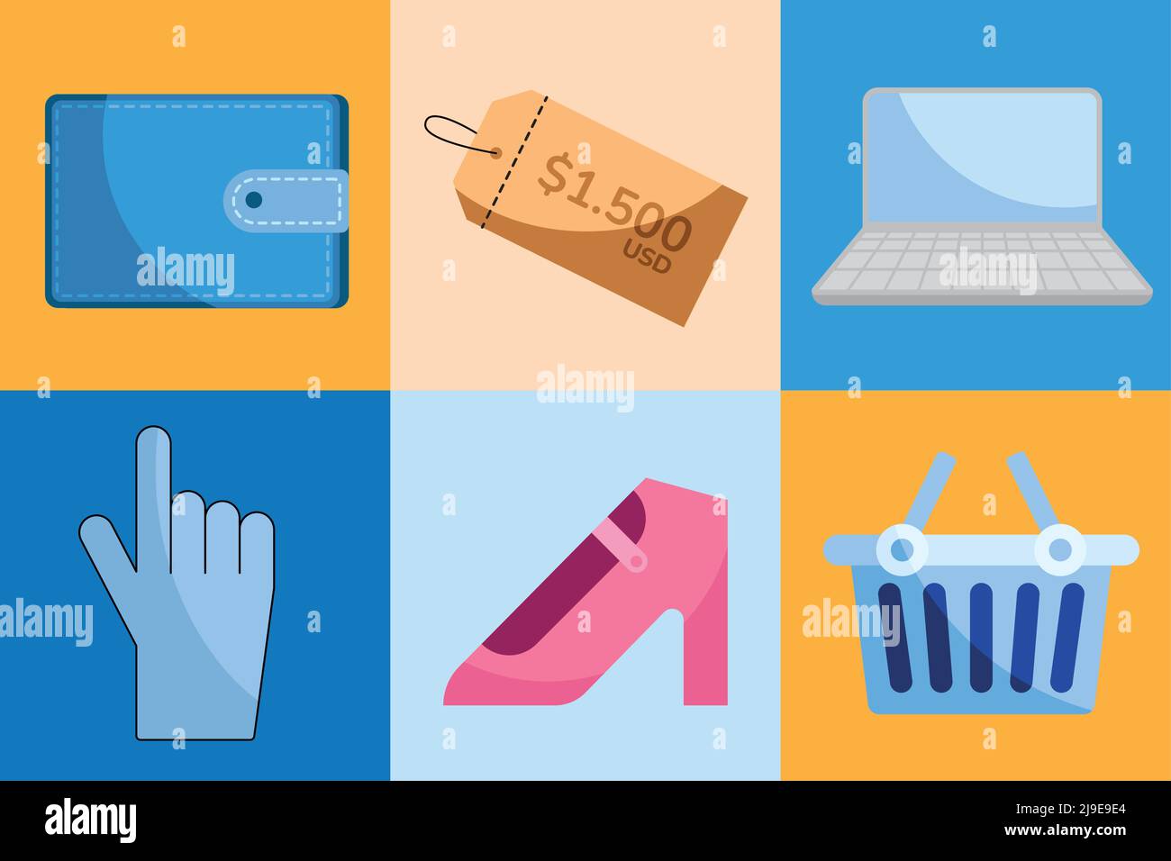 six ecommerce online set icons Stock Vector Image & Art - Alamy