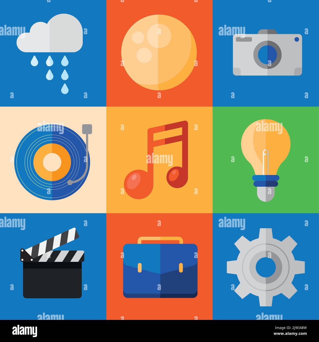 nine apps menu set icons Stock Vector Image & Art - Alamy
