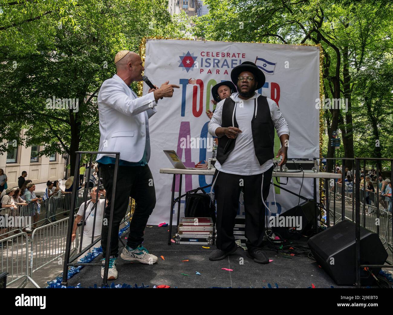 New York, United States. 22nd May, 2022. Rapper Kosha Dillz (L) and his ...
