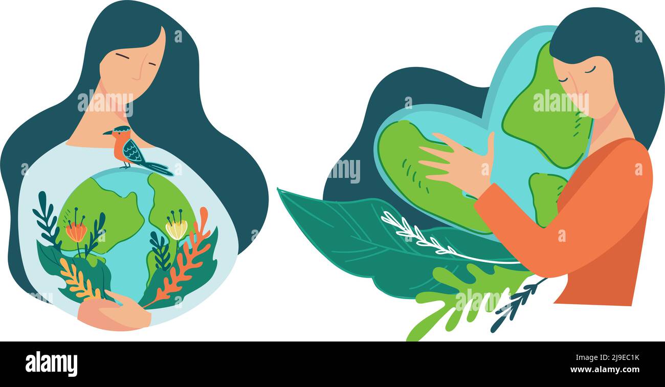 Love nature and planet earth, ecology and care Stock Vector Image & Art ...