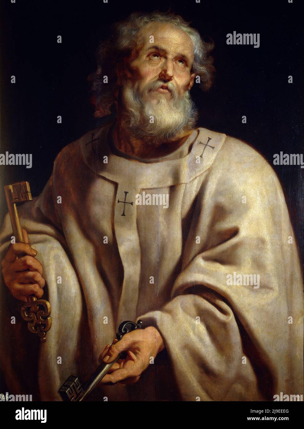 Saint Peter as Pope—here shown with the pallium and the Keys to Heaven by Peter Paul Rubens Stock Photo
