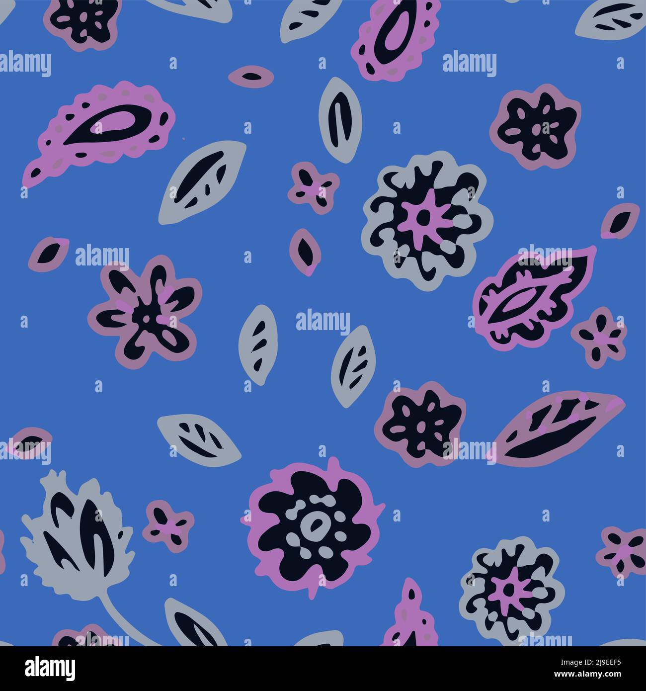 Flowers and leaves seamless pattern floral print Stock Vector Image ...