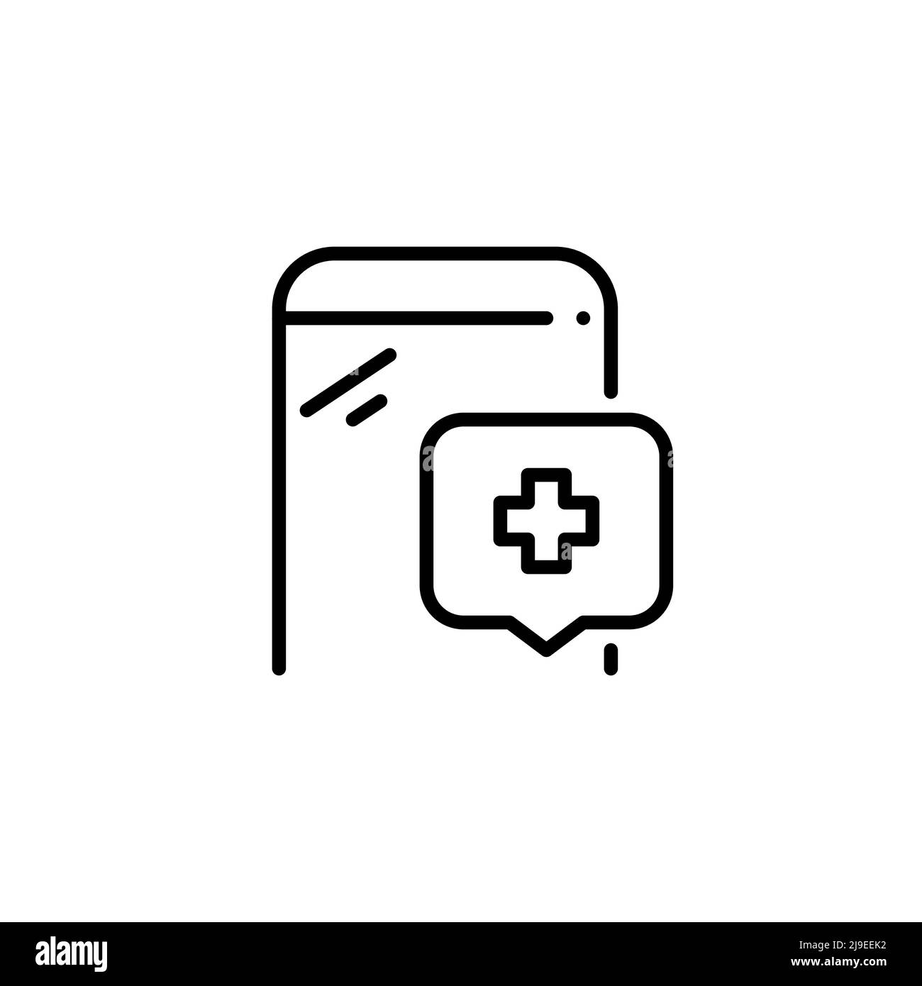 Online medical healthcare app. Pixel perfect, editable stroke line icon ...