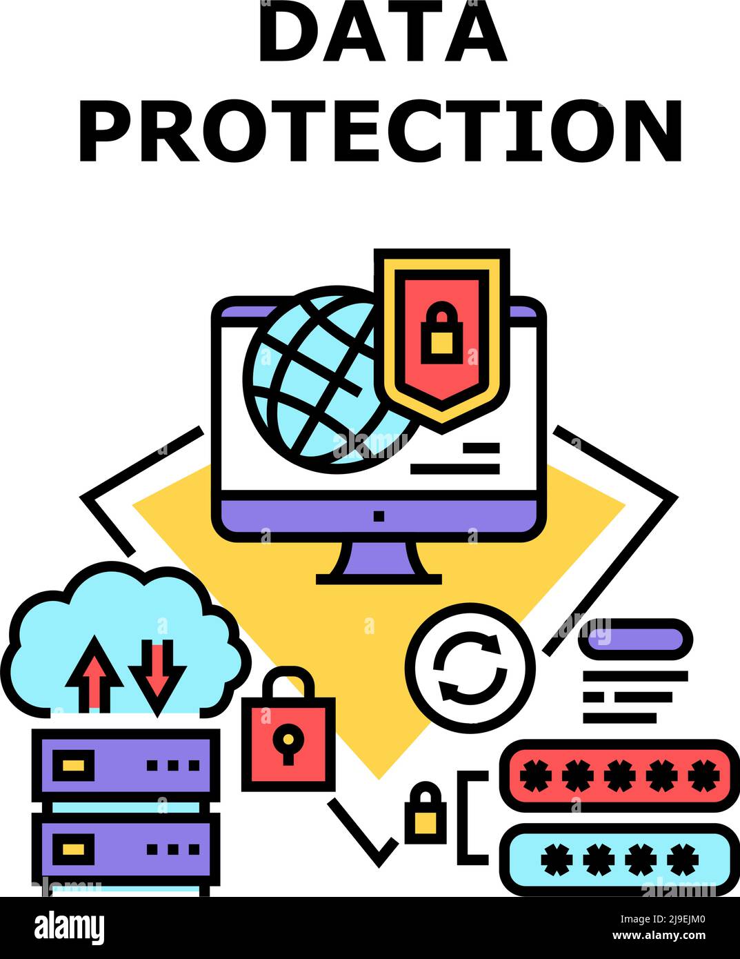 Data Protection Vector Concept Color Illustration Stock Vector Image ...
