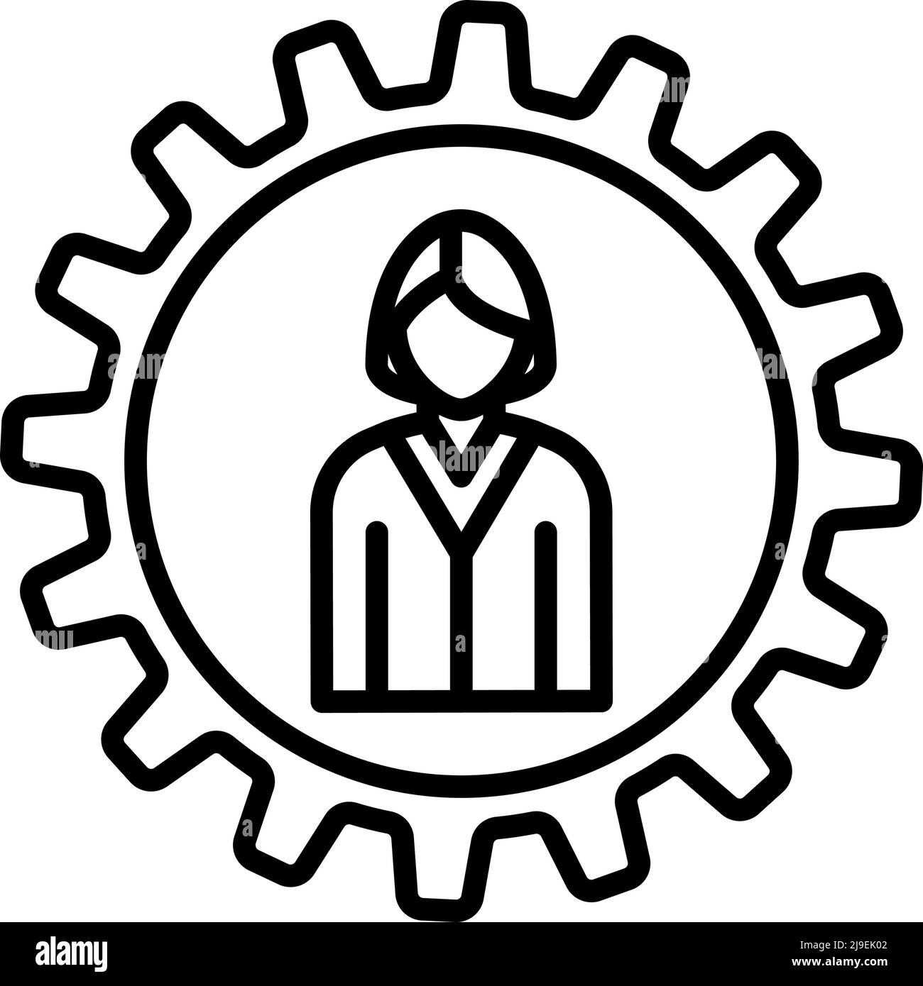 Teamwork Icon. Bold outline design with editable stroke width. Vector ...