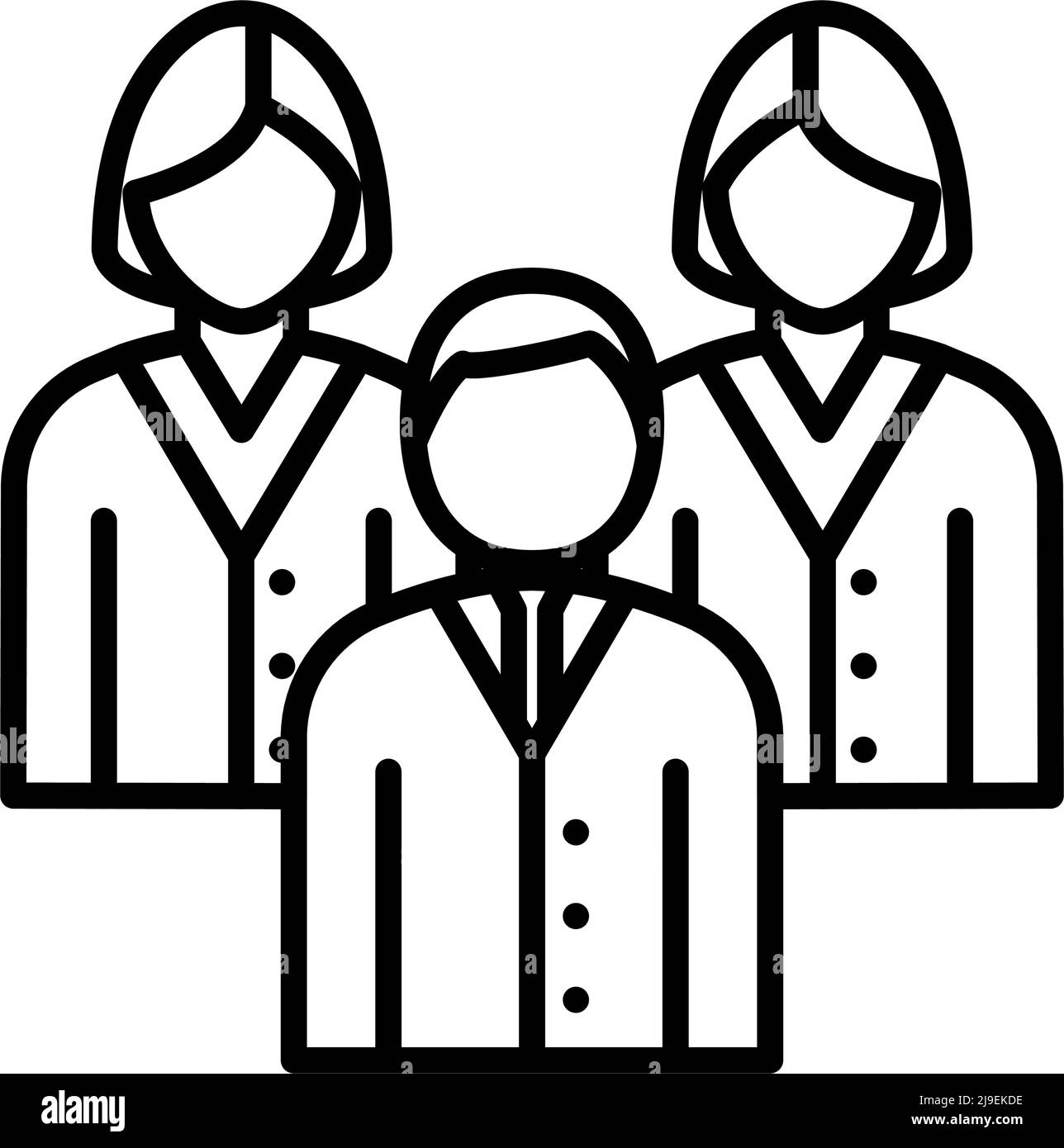 Corporate Team Icon. Bold outline design with editable stroke width ...