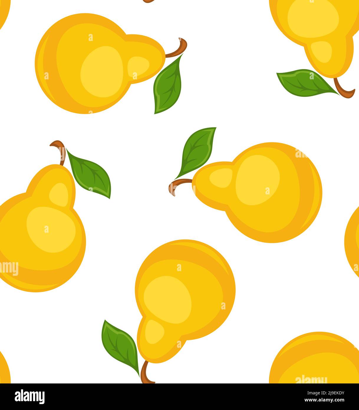 Pears with leaves, tasty fresh fruits pattern Stock Vector Image & Art ...