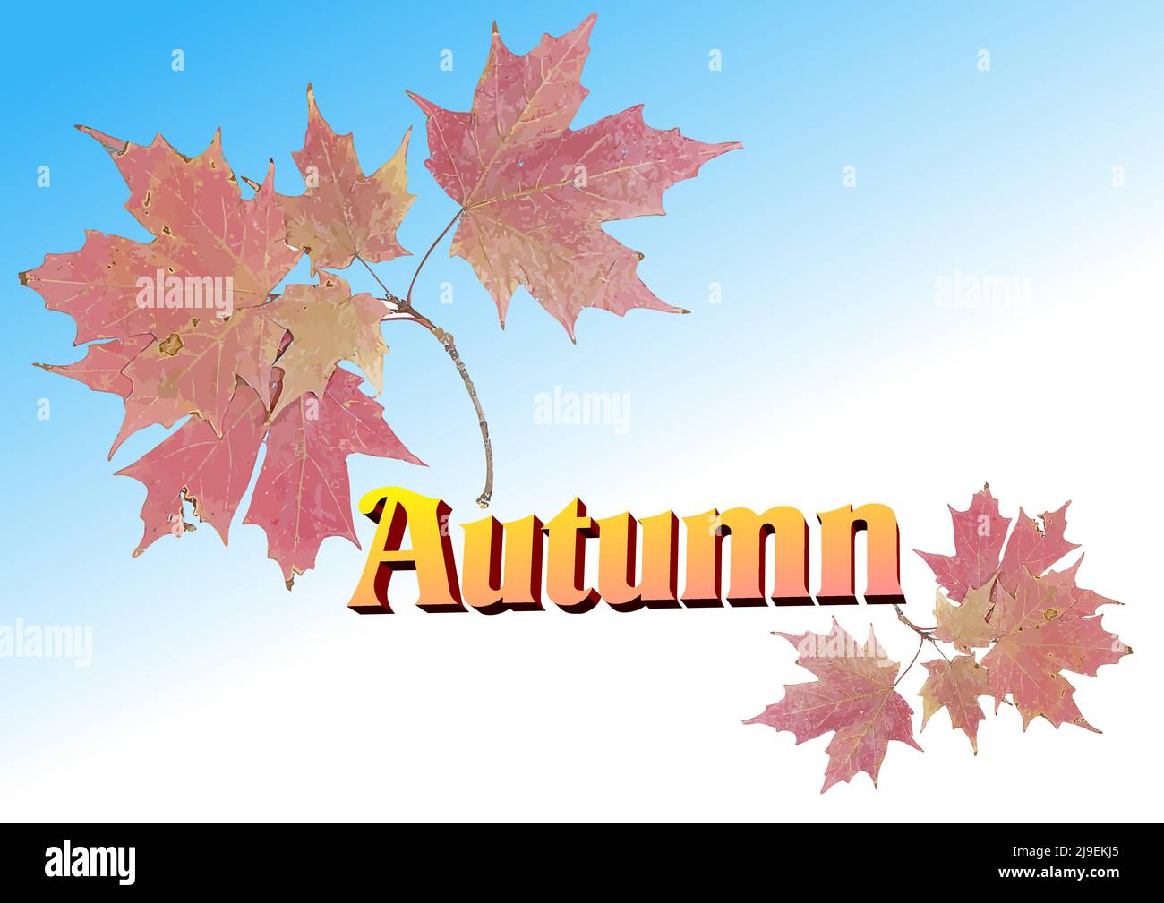 Abstract nature autumn Background with yellow leaves, Vector 3d color ...
