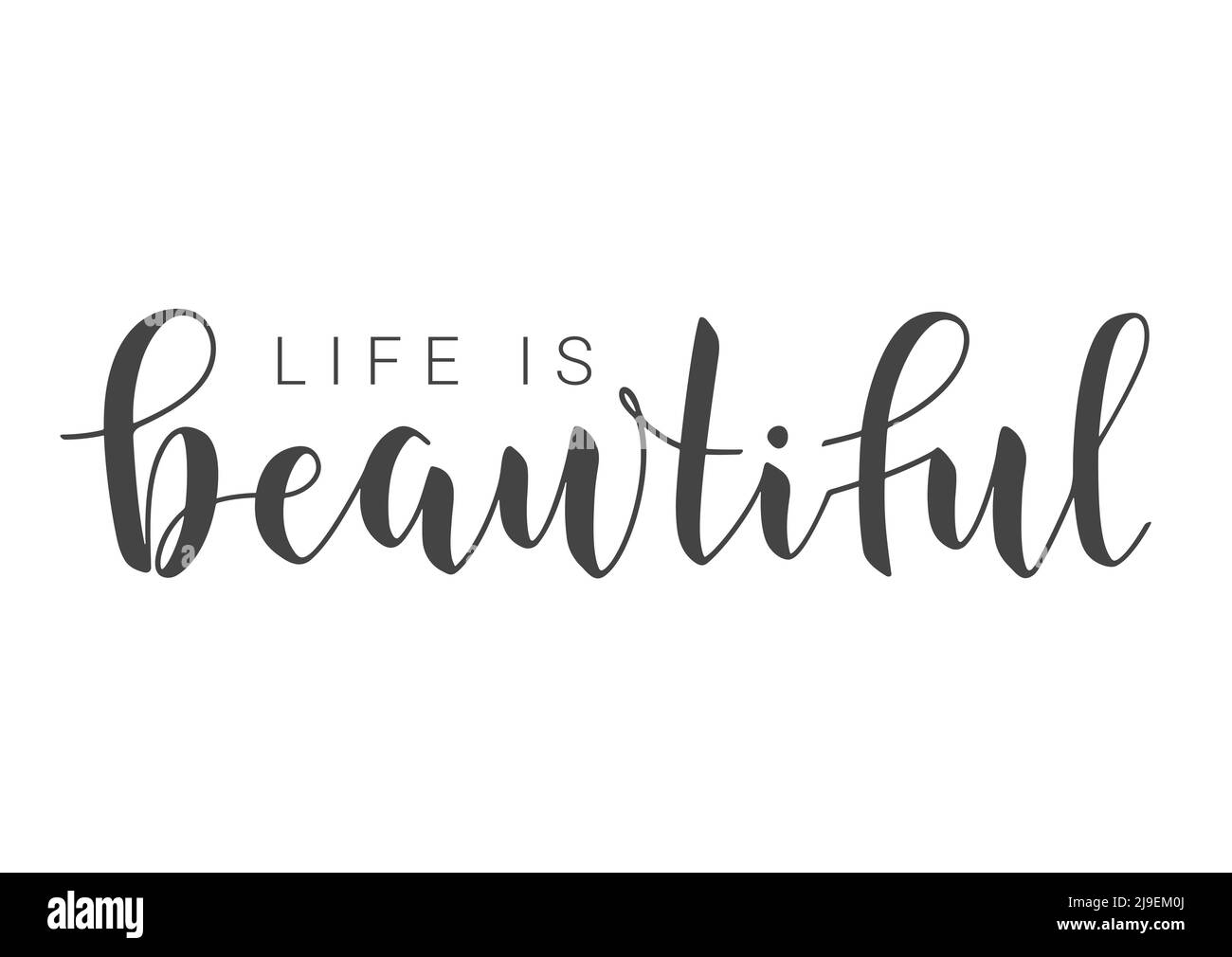 Vector Illustration. Handwritten Lettering of Life Is Beautiful