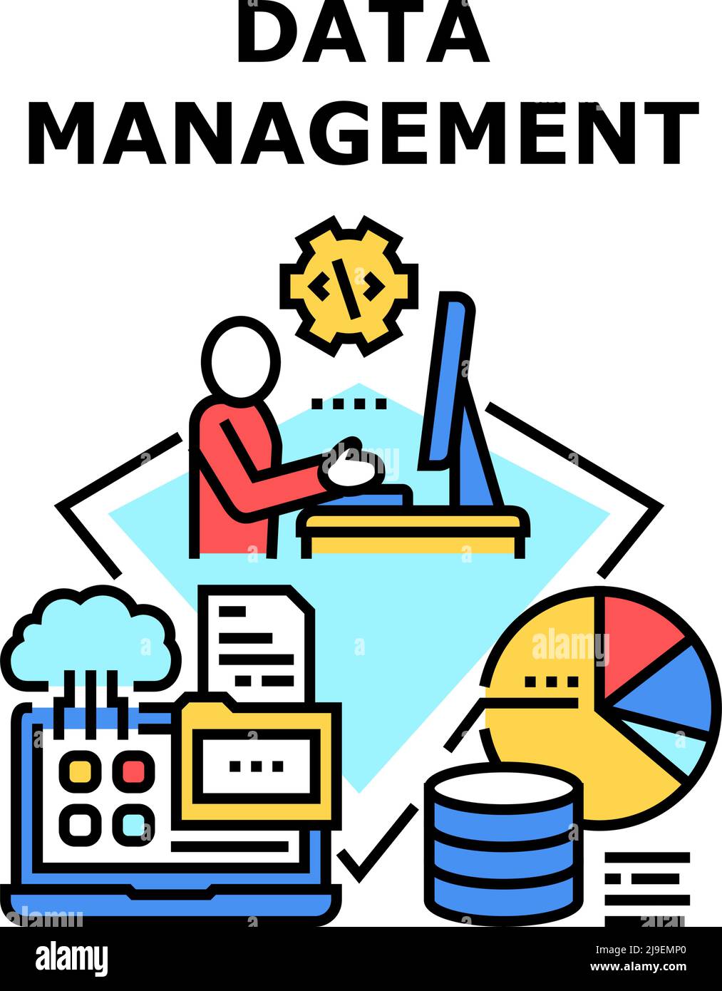 Data Management Vector Concept Color Illustration Stock Vector Image ...