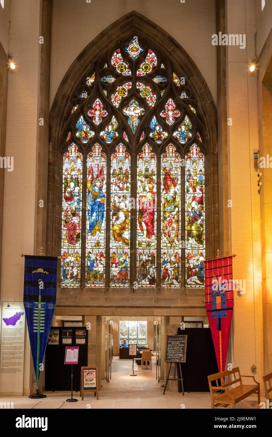 Sheffield Cathedral Stained Glass Window Stock Photo Alamy