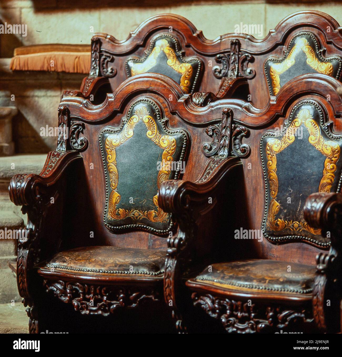 Detalle de asientos, Colegio de Cirugía de Barcelona, 1760. Stock Photo