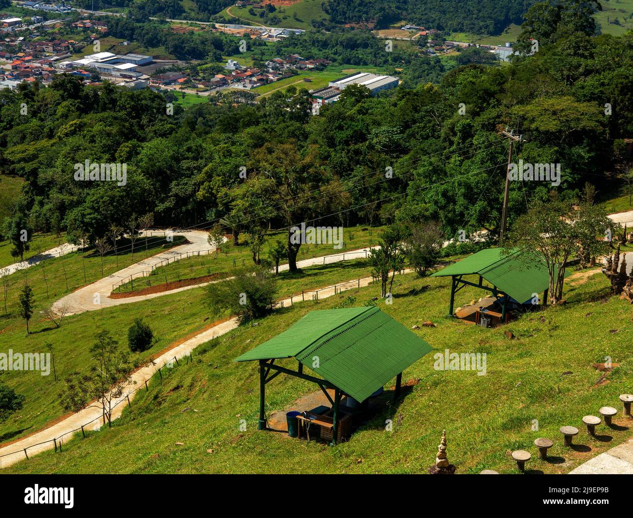 Nice picnic spots with a nice view at Pico Malwee, Jaraguá do Sul town