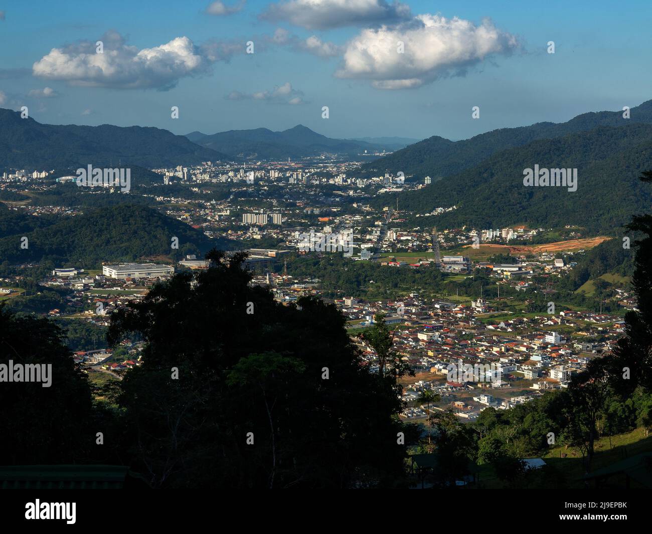 Jaraguá do Sul town as seen from Pico Malwee, Jaraguá do Sul town