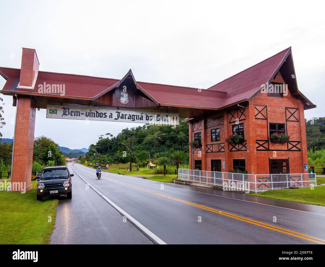 Portal of entrance of Jaraguá do Sul town, Santa Catarina, Brazil Stock