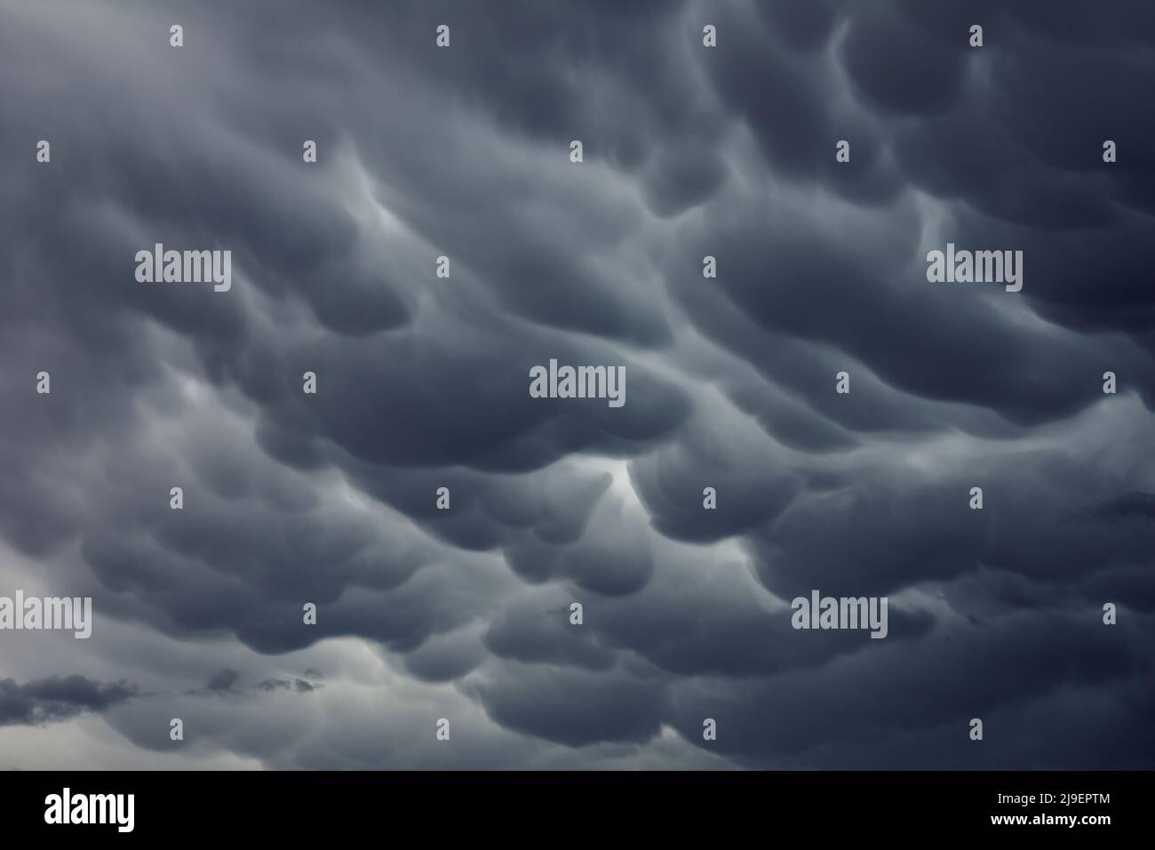 Mammatus clouds sky background Stock Photo