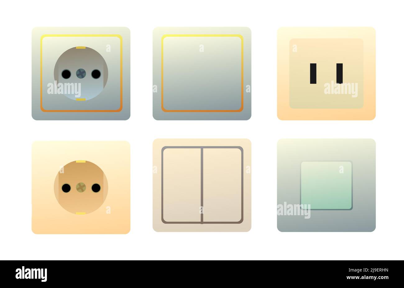 Set of Sockets, switches. Electrical appliances for home network. Spare