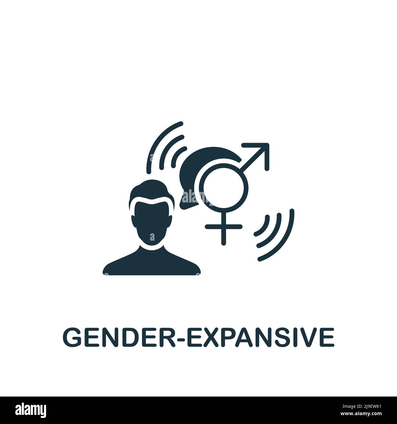 Gender-Expansive icon. Monochrome simple Lgbt icon for templates, web design and infographics Stock Vector