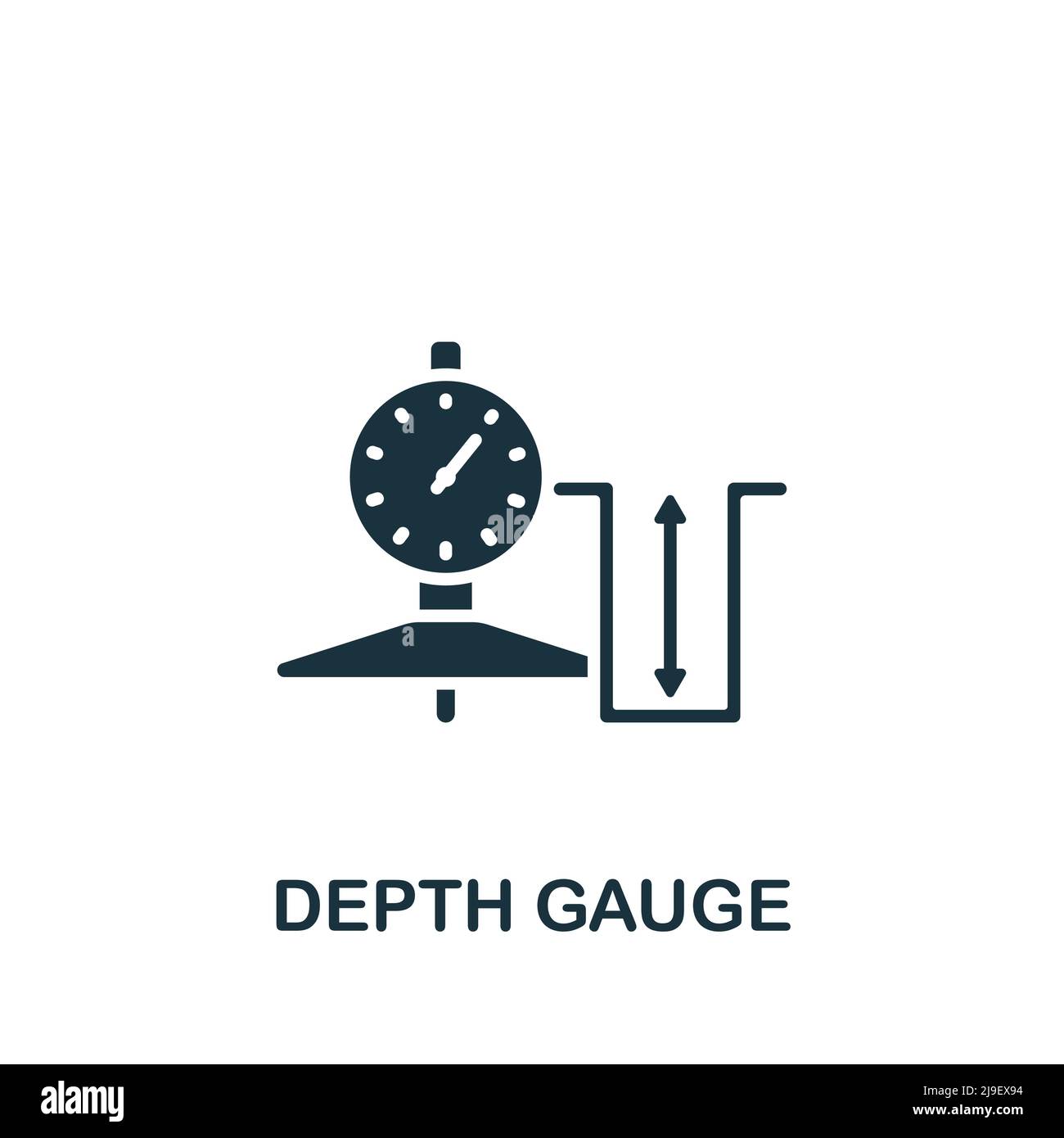 Depth Gauge icon. Monochrome simple Measuring icon for templates, web design and infographics Stock Vector